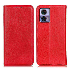 Funda de Cuero Cartera con Soporte Carcasa K01Z para Motorola Moto Edge 30 Lite 5G Rojo