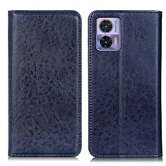 Funda de Cuero Cartera con Soporte Carcasa K01Z para Motorola Moto Edge 30 Neo 5G Azul