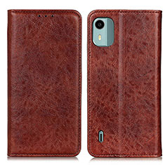 Funda de Cuero Cartera con Soporte Carcasa K01Z para Nokia C12 Marron