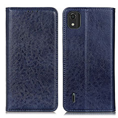 Funda de Cuero Cartera con Soporte Carcasa K01Z para Nokia C2 2nd Edition Azul