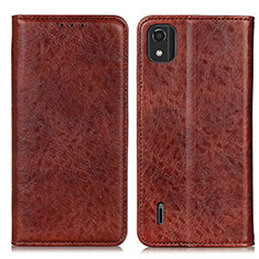 Funda de Cuero Cartera con Soporte Carcasa K01Z para Nokia C2 2nd Edition Marron