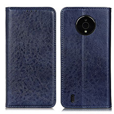 Funda de Cuero Cartera con Soporte Carcasa K01Z para Nokia C200 Azul