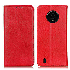 Funda de Cuero Cartera con Soporte Carcasa K01Z para Nokia C200 Rojo