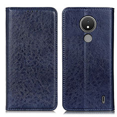 Funda de Cuero Cartera con Soporte Carcasa K01Z para Nokia C21 Azul