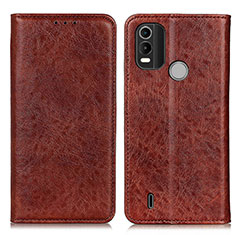 Funda de Cuero Cartera con Soporte Carcasa K01Z para Nokia C21 Plus Marron