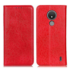 Funda de Cuero Cartera con Soporte Carcasa K01Z para Nokia C21 Rojo