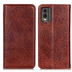 Funda de Cuero Cartera con Soporte Carcasa K01Z para Nokia C32 Marron