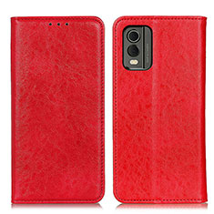 Funda de Cuero Cartera con Soporte Carcasa K01Z para Nokia C32 Rojo