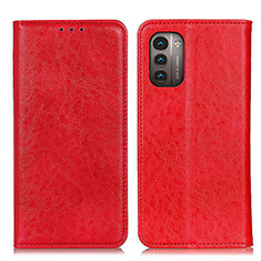 Funda de Cuero Cartera con Soporte Carcasa K01Z para Nokia G11 Rojo