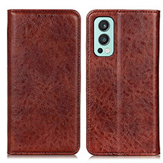 Funda de Cuero Cartera con Soporte Carcasa K01Z para OnePlus Nord 2 5G Marron