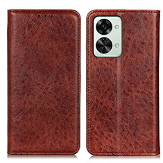 Funda de Cuero Cartera con Soporte Carcasa K01Z para OnePlus Nord 2T 5G Marron