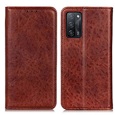 Funda de Cuero Cartera con Soporte Carcasa K01Z para Oppo A53s 5G Marron