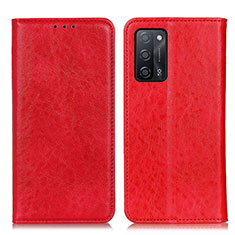 Funda de Cuero Cartera con Soporte Carcasa K01Z para Oppo A53s 5G Rojo