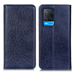 Funda de Cuero Cartera con Soporte Carcasa K01Z para Oppo A54 4G Azul