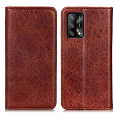 Funda de Cuero Cartera con Soporte Carcasa K01Z para Oppo A74 4G Marron