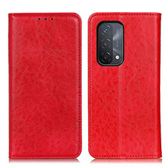 Funda de Cuero Cartera con Soporte Carcasa K01Z para Oppo A74 5G Rojo