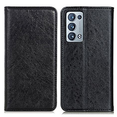 Funda de Cuero Cartera con Soporte Carcasa K01Z para Oppo Reno6 Pro 5G Negro