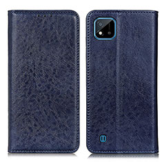 Funda de Cuero Cartera con Soporte Carcasa K01Z para Realme C20 Azul