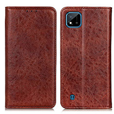 Funda de Cuero Cartera con Soporte Carcasa K01Z para Realme C20 Marron