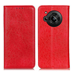 Funda de Cuero Cartera con Soporte Carcasa K01Z para Sharp Aquos R7 Rojo