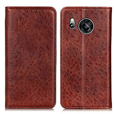 Funda de Cuero Cartera con Soporte Carcasa K01Z para Sharp Aquos Sense8 Marron