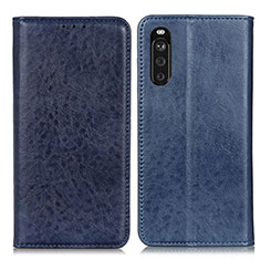 Funda de Cuero Cartera con Soporte Carcasa K01Z para Sony Xperia 10 III Azul