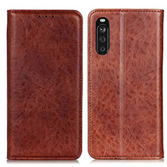 Funda de Cuero Cartera con Soporte Carcasa K01Z para Sony Xperia 10 III Lite Marron