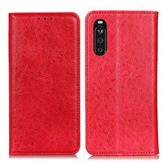 Funda de Cuero Cartera con Soporte Carcasa K01Z para Sony Xperia 10 III SO-52B Rojo