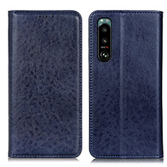 Funda de Cuero Cartera con Soporte Carcasa K01Z para Sony Xperia 5 III Azul