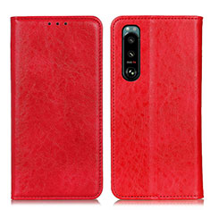 Funda de Cuero Cartera con Soporte Carcasa K01Z para Sony Xperia 5 III Rojo