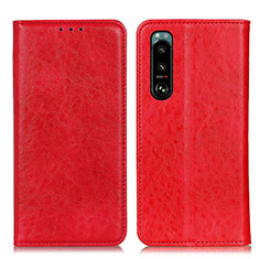 Funda de Cuero Cartera con Soporte Carcasa K01Z para Sony Xperia 5 III SO-53B Rojo