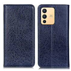 Funda de Cuero Cartera con Soporte Carcasa K01Z para Vivo V23 5G Azul