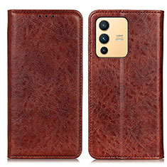 Funda de Cuero Cartera con Soporte Carcasa K01Z para Vivo V23 5G Marron