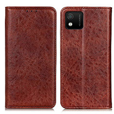 Funda de Cuero Cartera con Soporte Carcasa K01Z para Wiko Y52 Marron