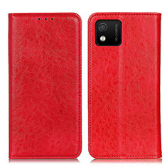 Funda de Cuero Cartera con Soporte Carcasa K01Z para Wiko Y52 Rojo