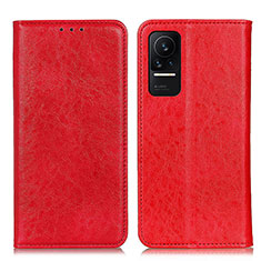 Funda de Cuero Cartera con Soporte Carcasa K01Z para Xiaomi Civi 5G Rojo