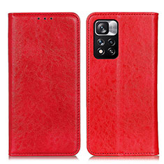 Funda de Cuero Cartera con Soporte Carcasa K01Z para Xiaomi Mi 11i 5G (2022) Rojo