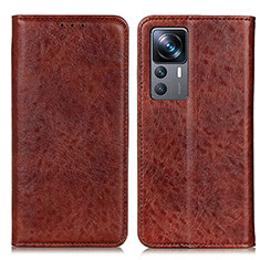 Funda de Cuero Cartera con Soporte Carcasa K01Z para Xiaomi Mi 12T 5G Marron