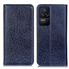 Funda de Cuero Cartera con Soporte Carcasa K01Z para Xiaomi Poco F4 5G Azul