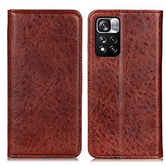 Funda de Cuero Cartera con Soporte Carcasa K01Z para Xiaomi Poco X4 NFC Marron