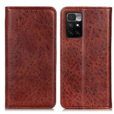 Funda de Cuero Cartera con Soporte Carcasa K01Z para Xiaomi Redmi 10 (2022) Marron