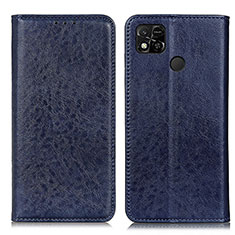 Funda de Cuero Cartera con Soporte Carcasa K01Z para Xiaomi Redmi 9C NFC Azul