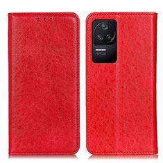 Funda de Cuero Cartera con Soporte Carcasa K01Z para Xiaomi Redmi K40S 5G Rojo