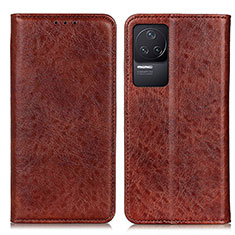 Funda de Cuero Cartera con Soporte Carcasa K01Z para Xiaomi Redmi K50 5G Marron