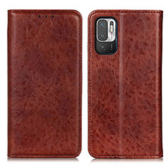 Funda de Cuero Cartera con Soporte Carcasa K01Z para Xiaomi Redmi Note 10 5G Marron