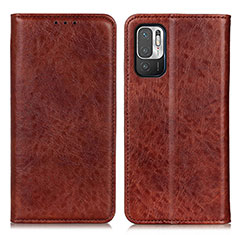 Funda de Cuero Cartera con Soporte Carcasa K01Z para Xiaomi Redmi Note 10T 5G Marron