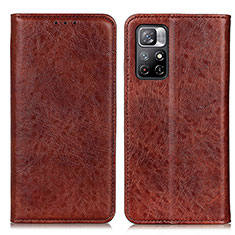 Funda de Cuero Cartera con Soporte Carcasa K01Z para Xiaomi Redmi Note 11 5G Marron