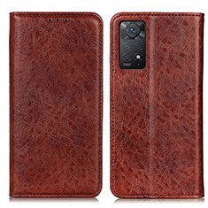 Funda de Cuero Cartera con Soporte Carcasa K01Z para Xiaomi Redmi Note 11 Pro 4G Marron