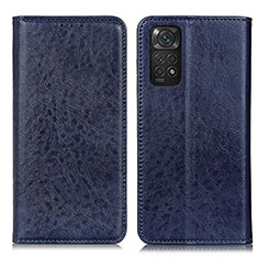 Funda de Cuero Cartera con Soporte Carcasa K01Z para Xiaomi Redmi Note 11S 4G Azul