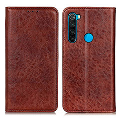 Funda de Cuero Cartera con Soporte Carcasa K01Z para Xiaomi Redmi Note 8 (2021) Marron